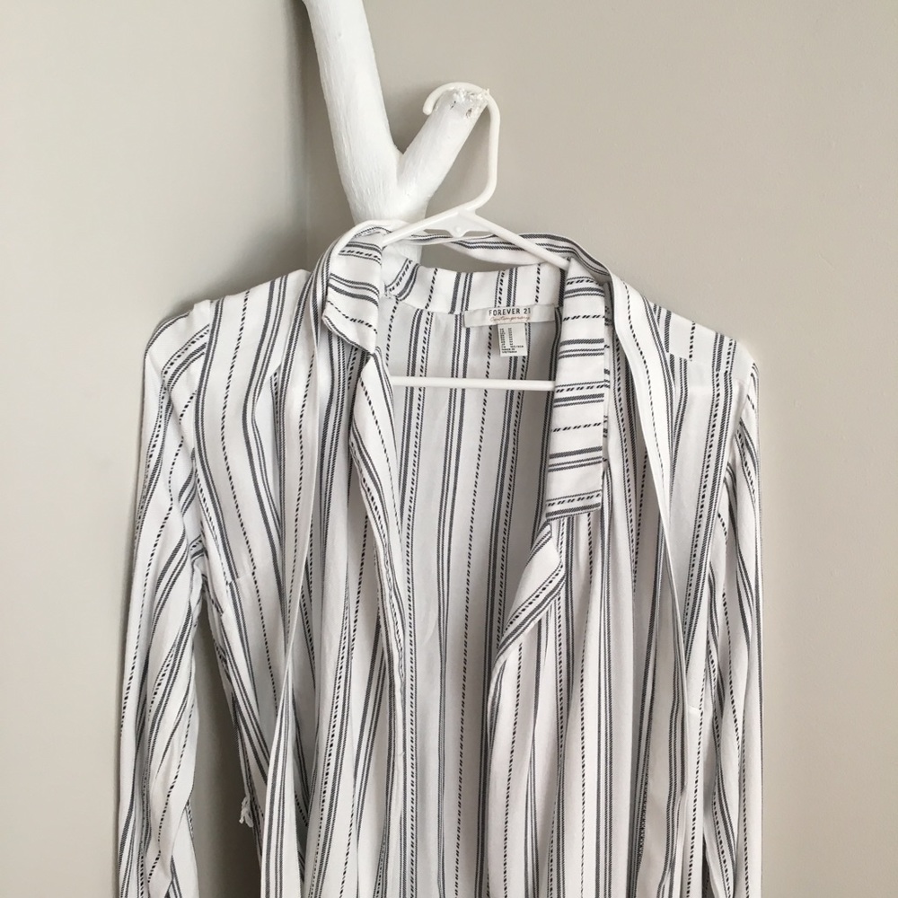 Forever 21 white and striped dress